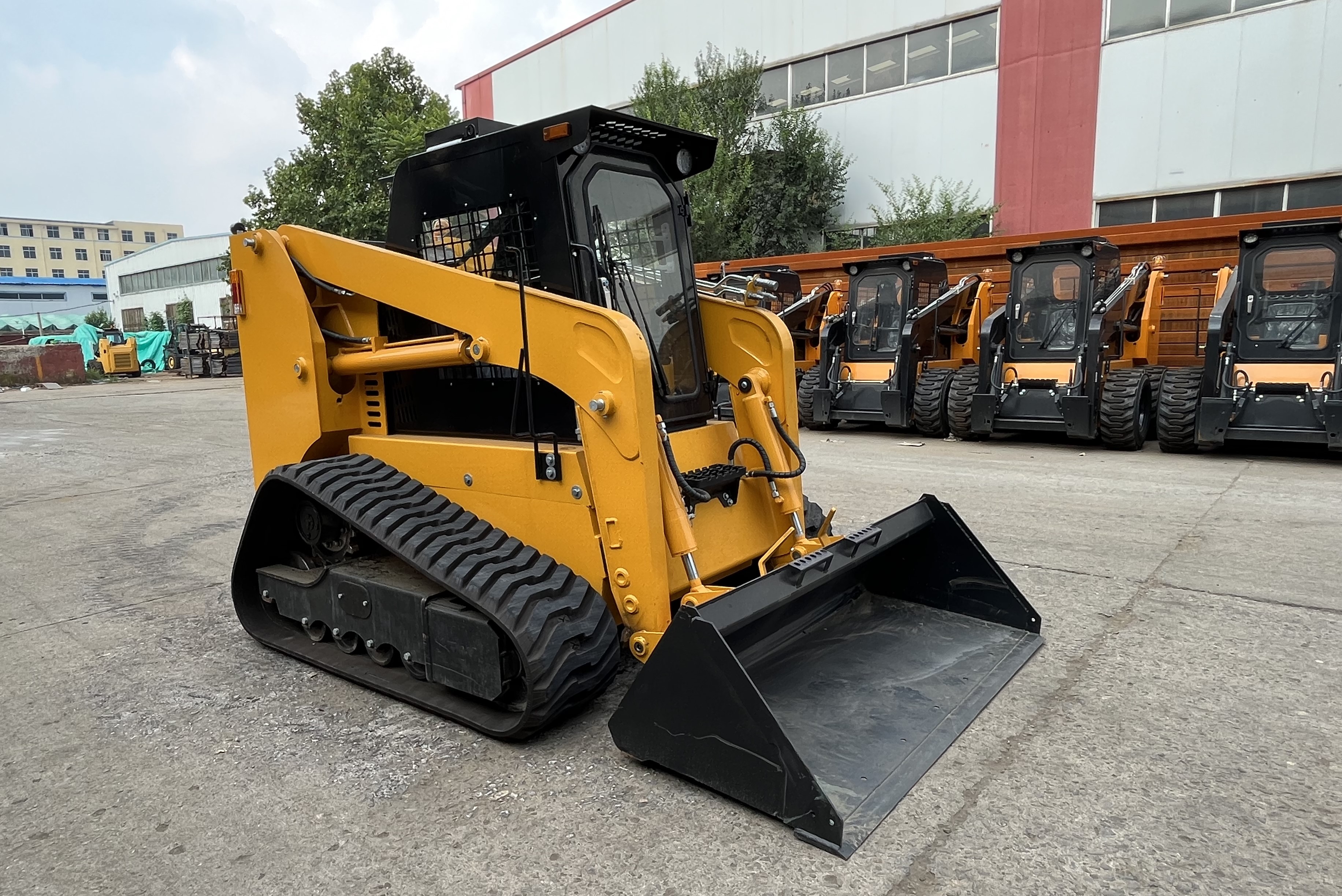 Hydraulic Cylinder 50HP 65HP 100HP 125HP Crawler Wheel Skid Steer Loader with Backhoe Attachment