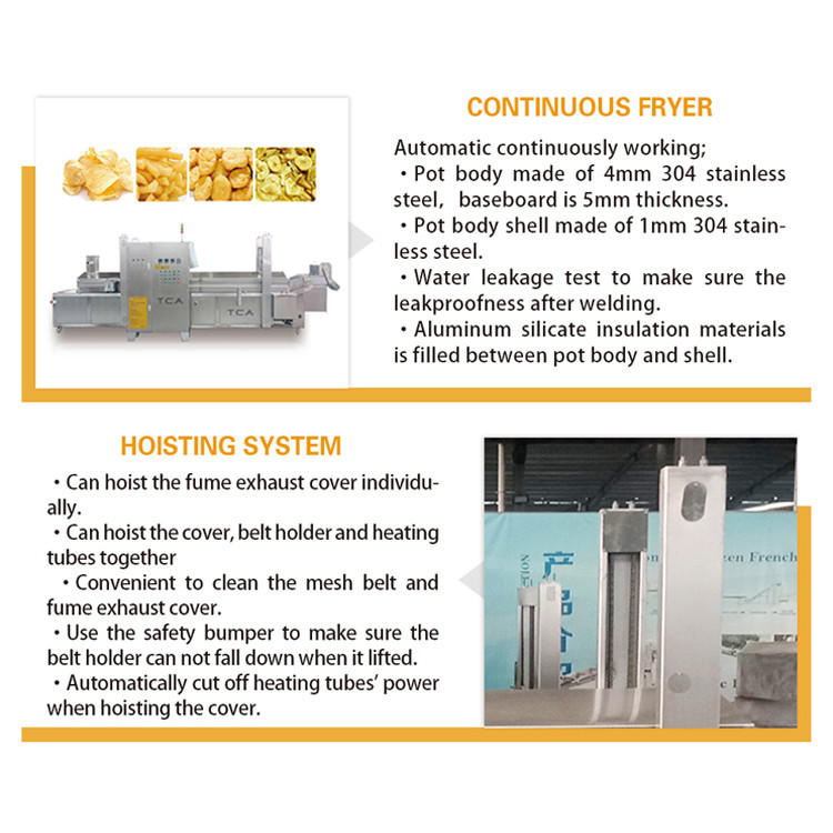 Meatballs Chicken Double Belt Continuous Frying Machine Sus304 1000kg/H