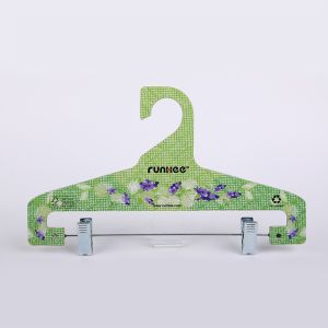  Cardboard Baby Clothes Paper Hanger Custom Logo CMYK Printing With Metal Clip Manufactures