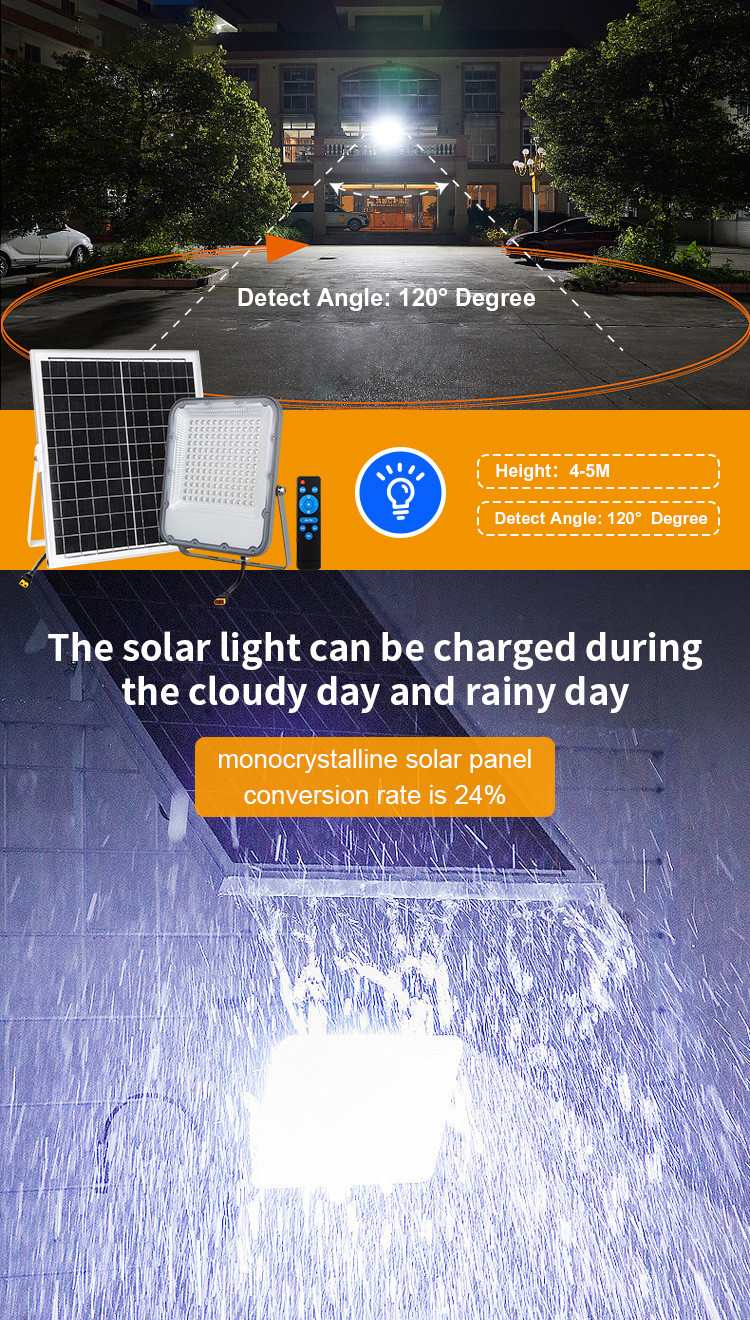 100 Watt Solar Outdoor Flood Lights Garden Integrated Sensor Automatic Dusk Till Dawn