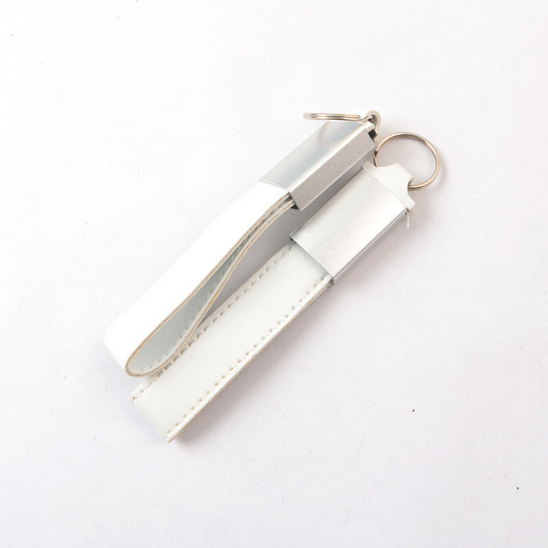 Leahter USB 2.0 Flash Drive With UDP Ring Can Embossing Laser Print Logo