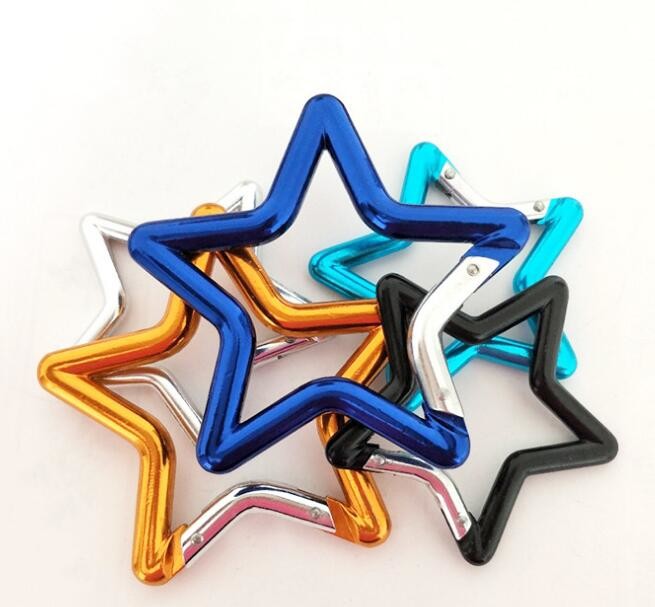 Star Shaped Assorted Color Aluminum Carabiner Aluminum Snap Hook