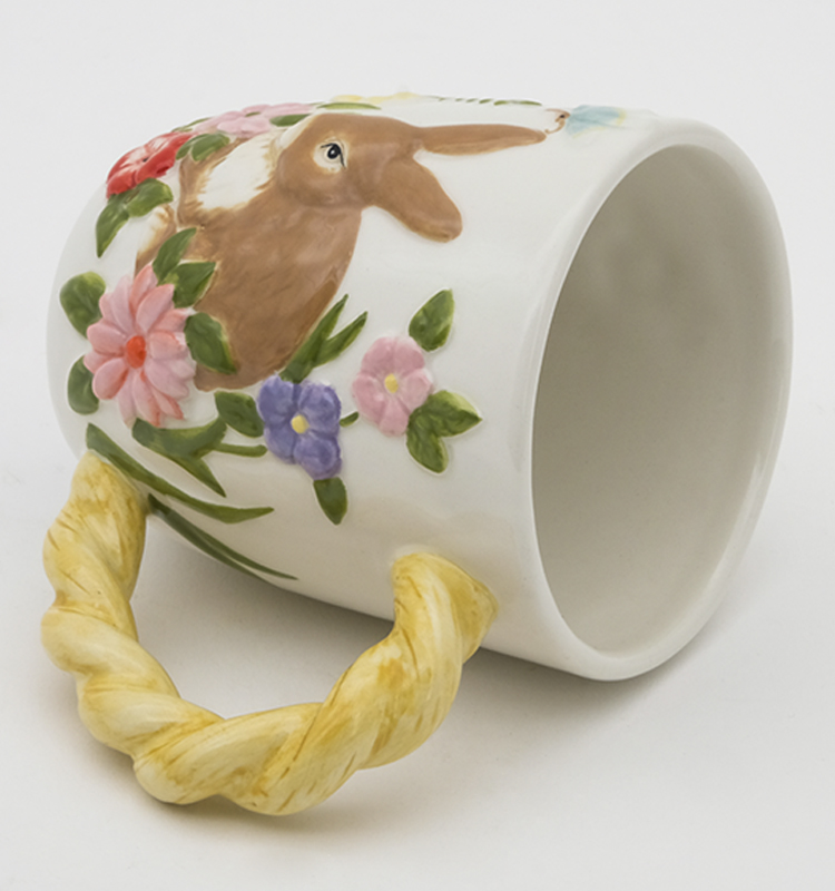 Coffee Mugs For Gardeners Water Cafe Cup Hand Prints Birds 12oz Large Porcelain Mug Ceramic