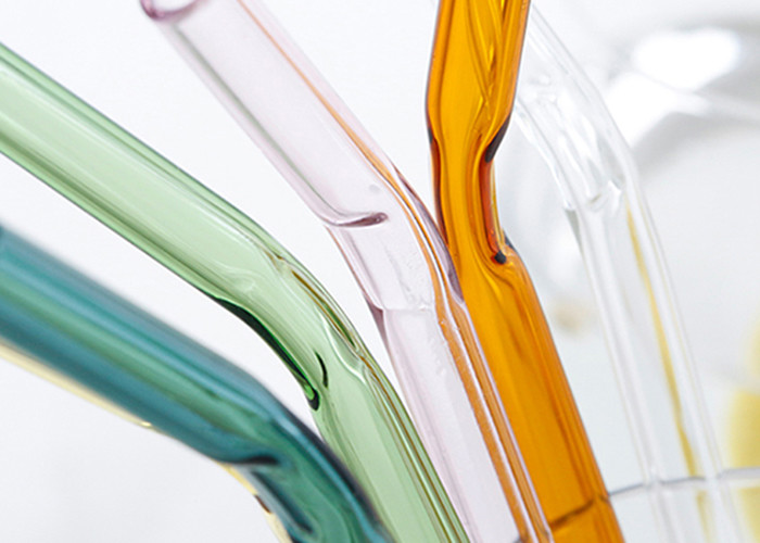 Eco Friendly Glass Drinking Straws , Clear Decorative Glass Straws