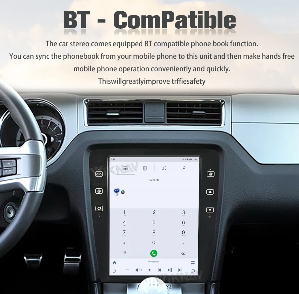 12.1inch Touch Screen 2009-2014 Mustang Ford Car Radio Android Multimedia Player Head Unit
