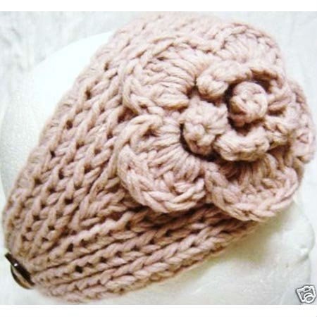 Women knitted headband with flower,crochet headband- Handmade tenia, Hair Accessories