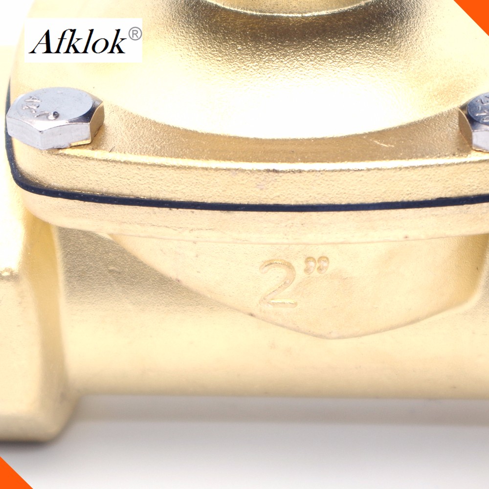 Brass DN50 Normally Closed DC 12V 24V 2 inch Underwater Solenoid Valve