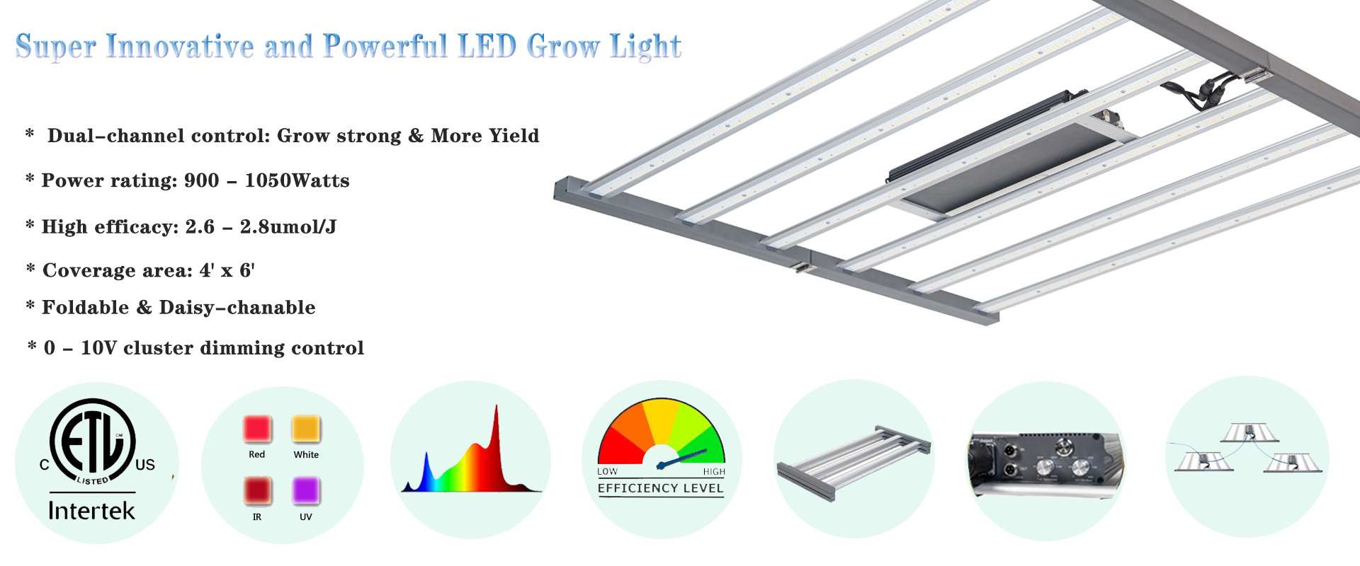 Dimmable 640W LED Grow Lights IP65 Waterproof Vertical Farming LED Lighting