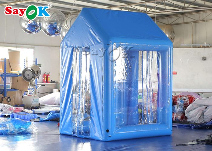 2x2x3M Blue PVC Inflatable Medical Tent Human Atomization Disinfection Door Channel