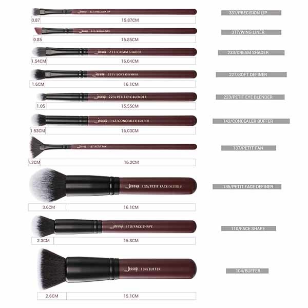 Plum Queen Basic Makeup Brushes Set Waterproof Eco Friendly Makeup Brushes