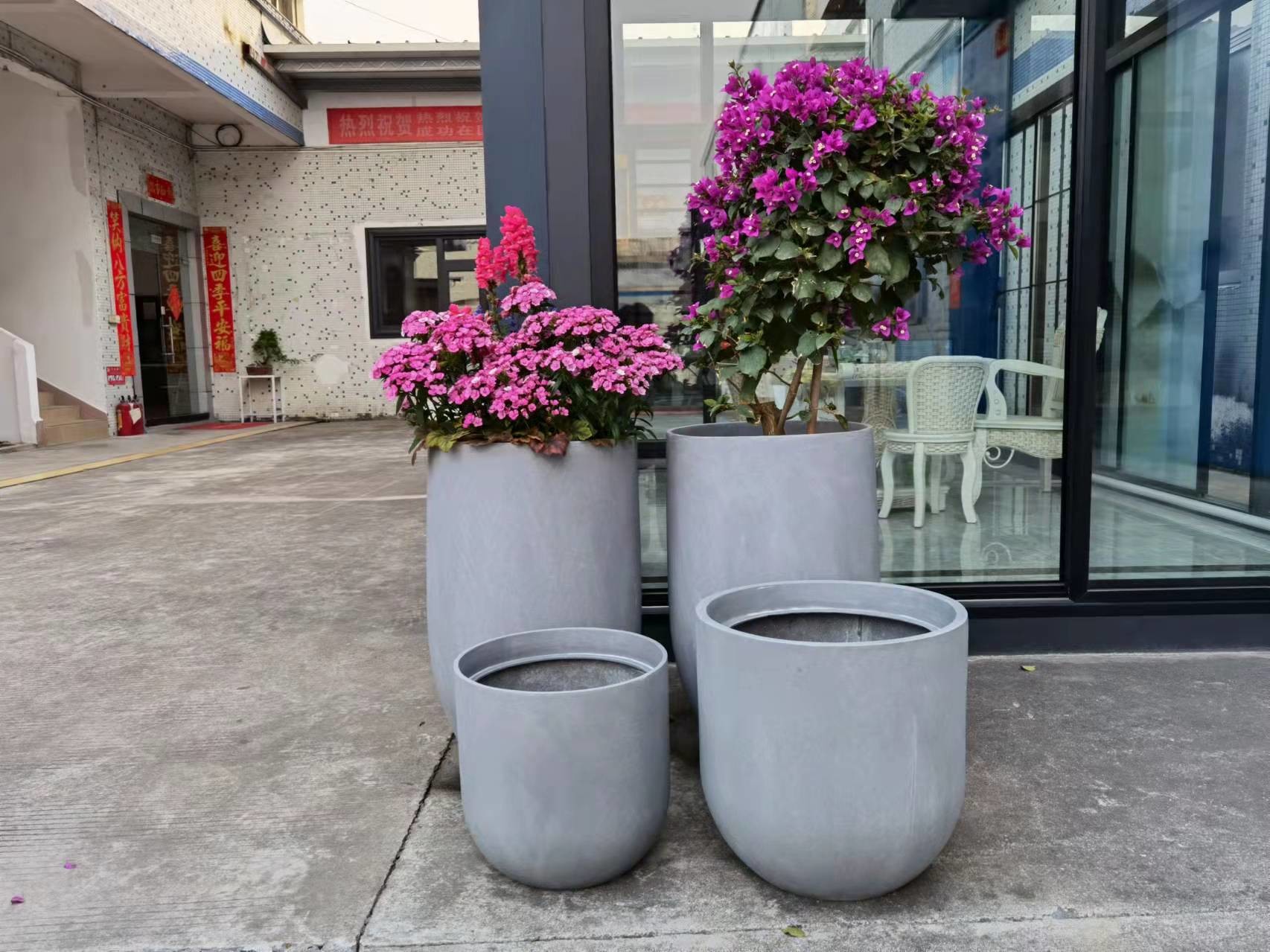 Strong Fiberglass Flower Pots Light Weight GRP Planter Box For Outdoor Indoor Decor