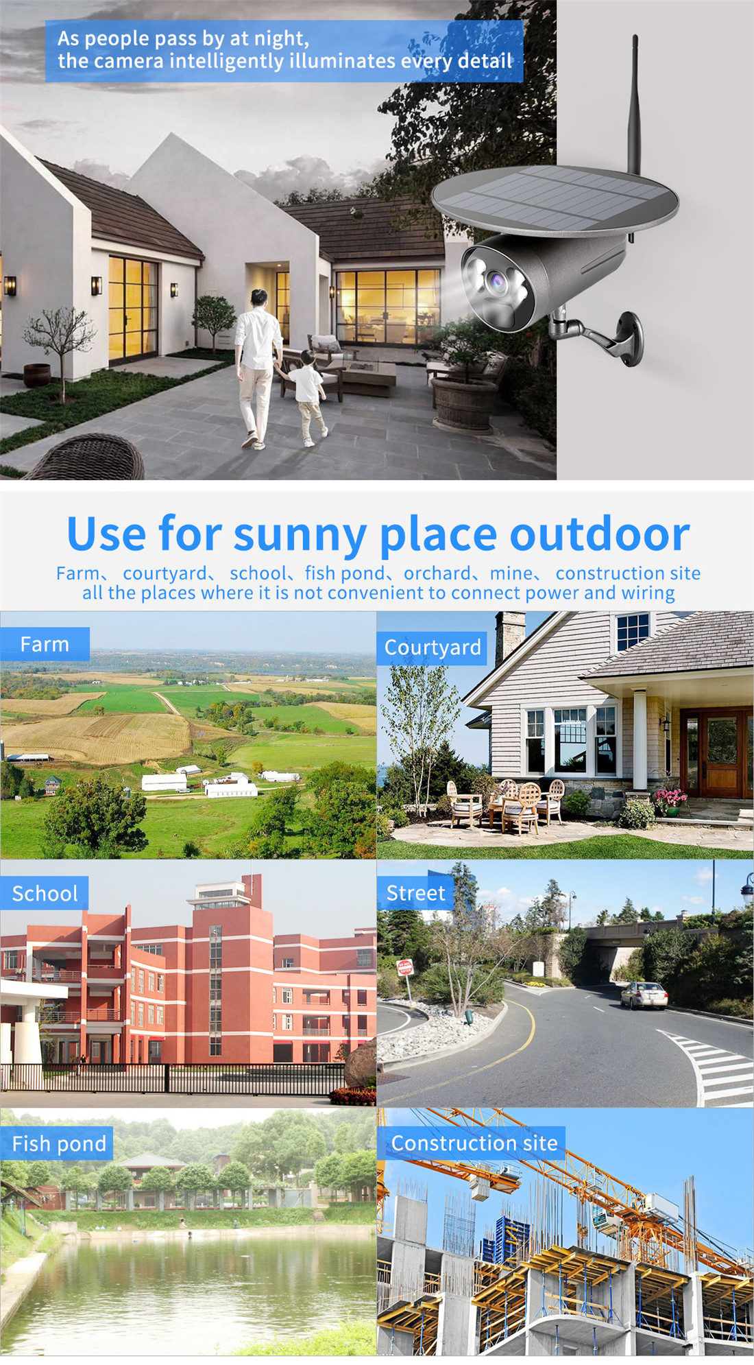 STW-5L Home Outdoor yard lamp night light no wires Ip66 Wireless 1080p Ip PTZ Security Surveillance Solar Wifi Camera(ST