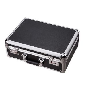  Black Aluminum Case Flight Case Tool Box Metal Hard Briefcase with Dual Locks Manufactures