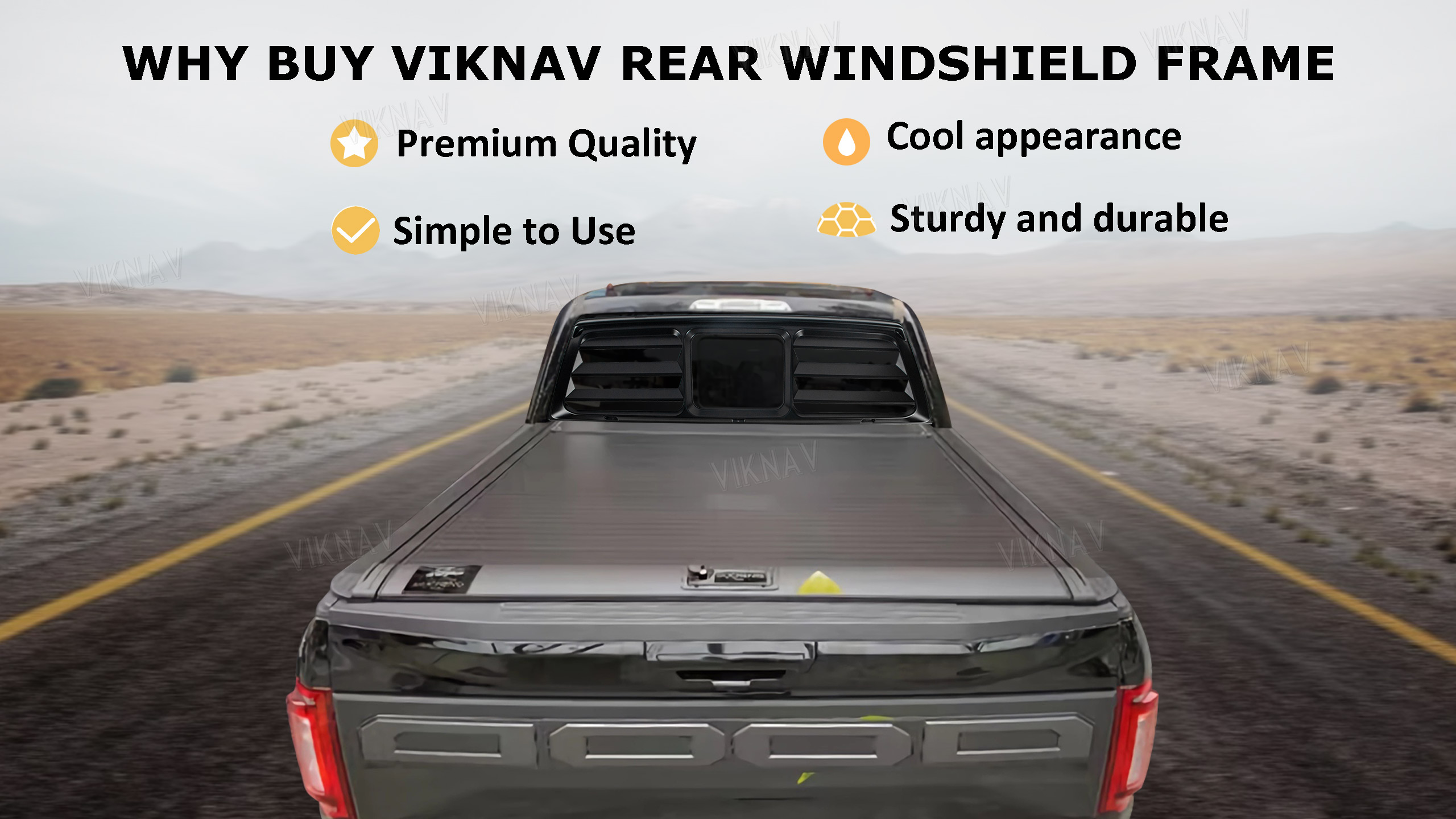 Viknav for 2021-2022 Ford F150 rear windshield protective frame decorative modification parts