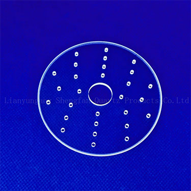 Transparent Quartz Glass Plate Heat Resistance Processing Laser Drilling With Hole
