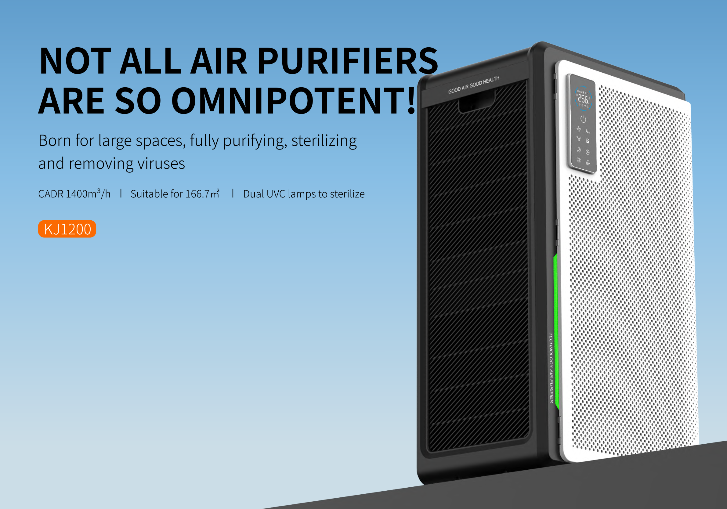Homefish 2.8L Commercial Wall Mounted UV Air Purifier 1400m3/H