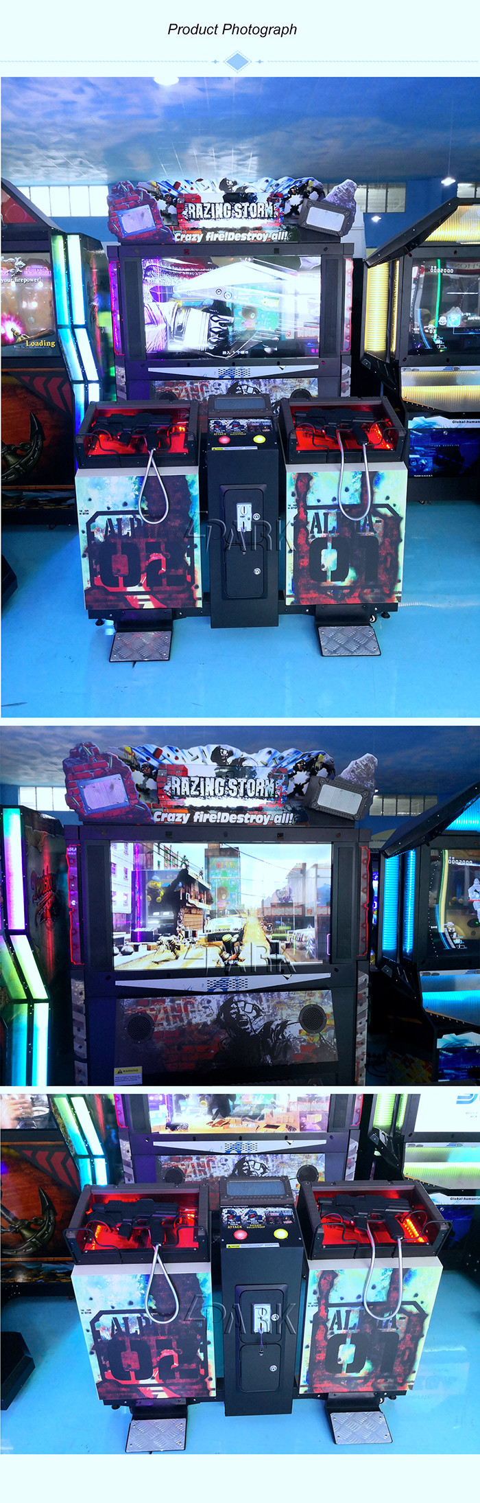 Razing Storm Amusement Coin Operated Simulator Shooting Gun Game Machine Attractive