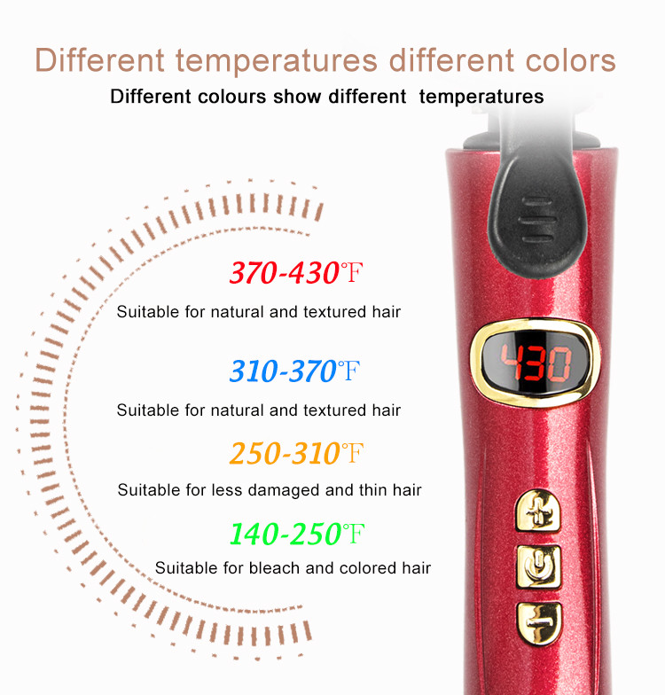 Titanium Coated Hair Curling Iron 3 Barrel Wand Temperature Adjustable With LCD Screen