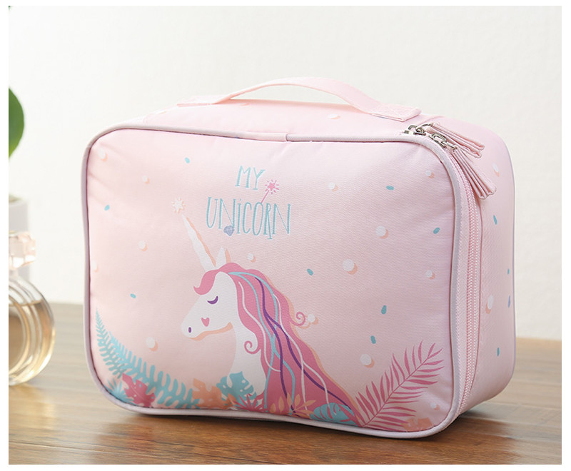 Portable L260mm Polyester Cosmetic Bag With Mirror