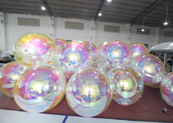 Custom Exhibition Decoration Water Floating PVC Reflective Light Sphere Mirror Balloons Disco Inflatable Mirror Ball