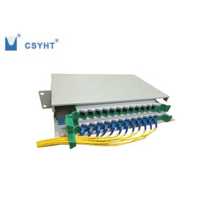 China 24 port 19inch rack mounted fiber optic patch panel with 2 splice tray on sale