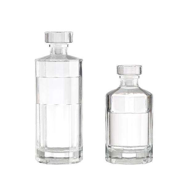 Aluminum Plastic PP Collar 500ml Vintage Brandy Bottle with Glass Acrylic
