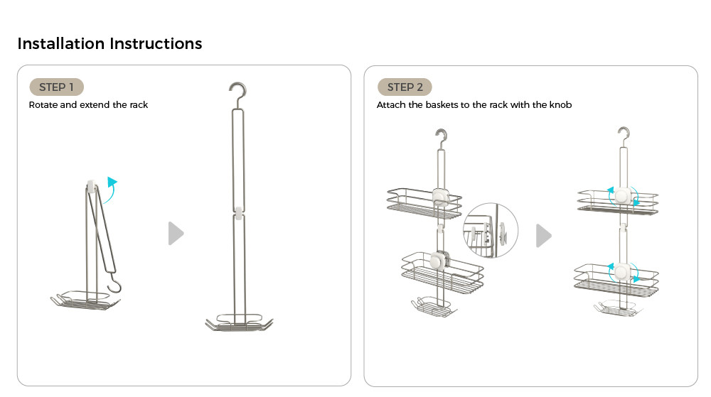 Hanging Bathroom Organizer Shower Shelf for Inside Shower No Drilling Racks Over Showerhead Rack Shower Caddy