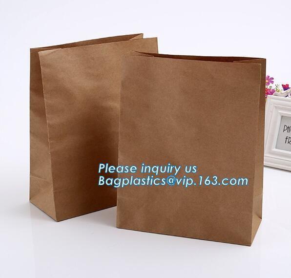 nature brown Kraft bread packaging paper bags,Brand paper bag machine making