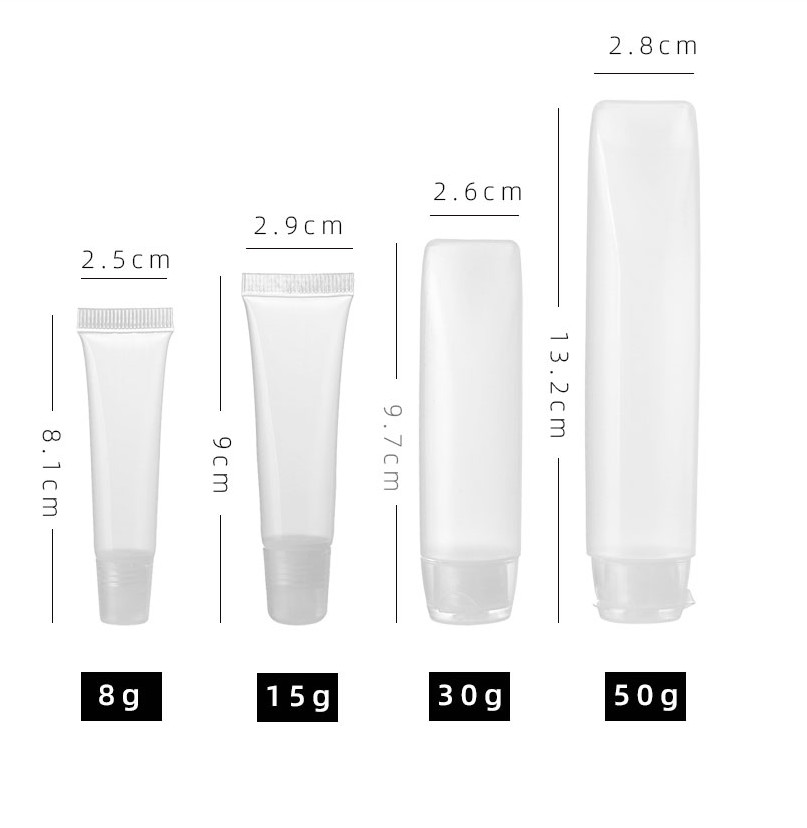 Plastic Empty Travel Shampoo Squeeze Bottle 10ml 50ml