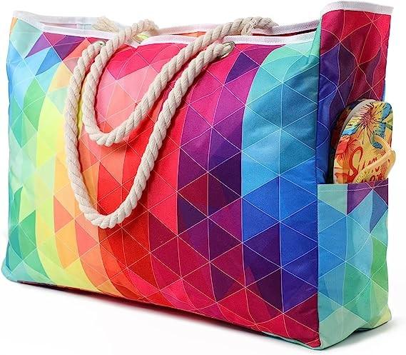 Beach Bag for Women - Large Beach Tote Bag, Waterproof Sandproof Beach Bag with