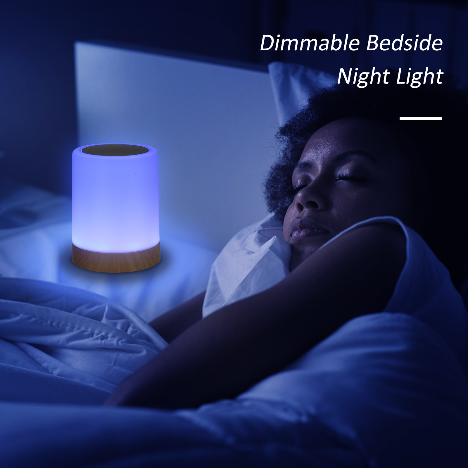 Seven Color Touch Night Light With Remote Control Alarm Clock Multifunctional
