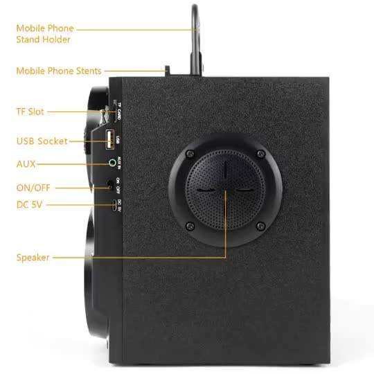 Plastic Cabinet Material Trolley Speaker with 2 Channels 2.0 50Hz-18kHz Frequency Range
