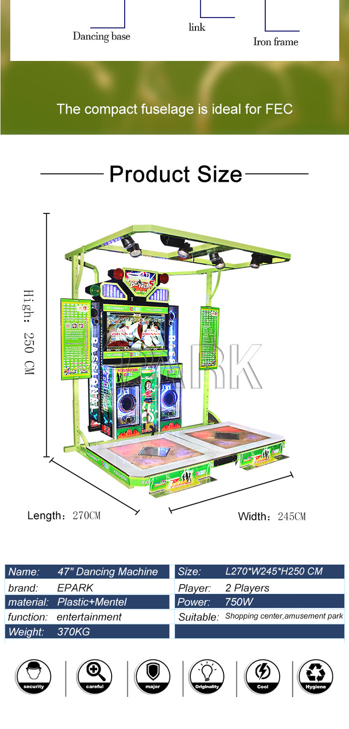 Fitness Room Coin Operated Arcade Dance Machine For Entertainment Hall