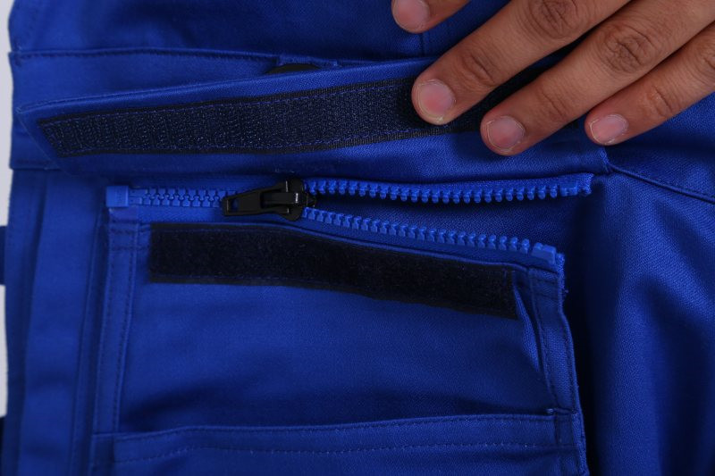 79% Cotton Blue Fr Coverall Bibs , 20% Polyester Chemical Protective Suit