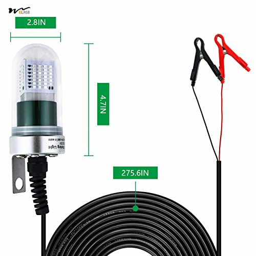 3000 Lumens Green LED Fishing Light for Dock Attractants and Night Fishing Underwater
