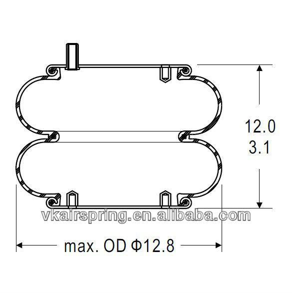 Double Convoluted Air Spring/Air Suspension 2B12-410/W01-358-7404 Air Bags