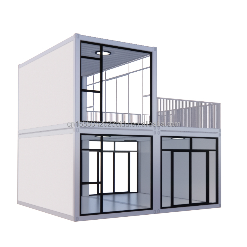 Galvanized Steel Square Tubes Main Structure Customized Color 20ft Container House Prefabricated Temporary Office/Shop/Villa