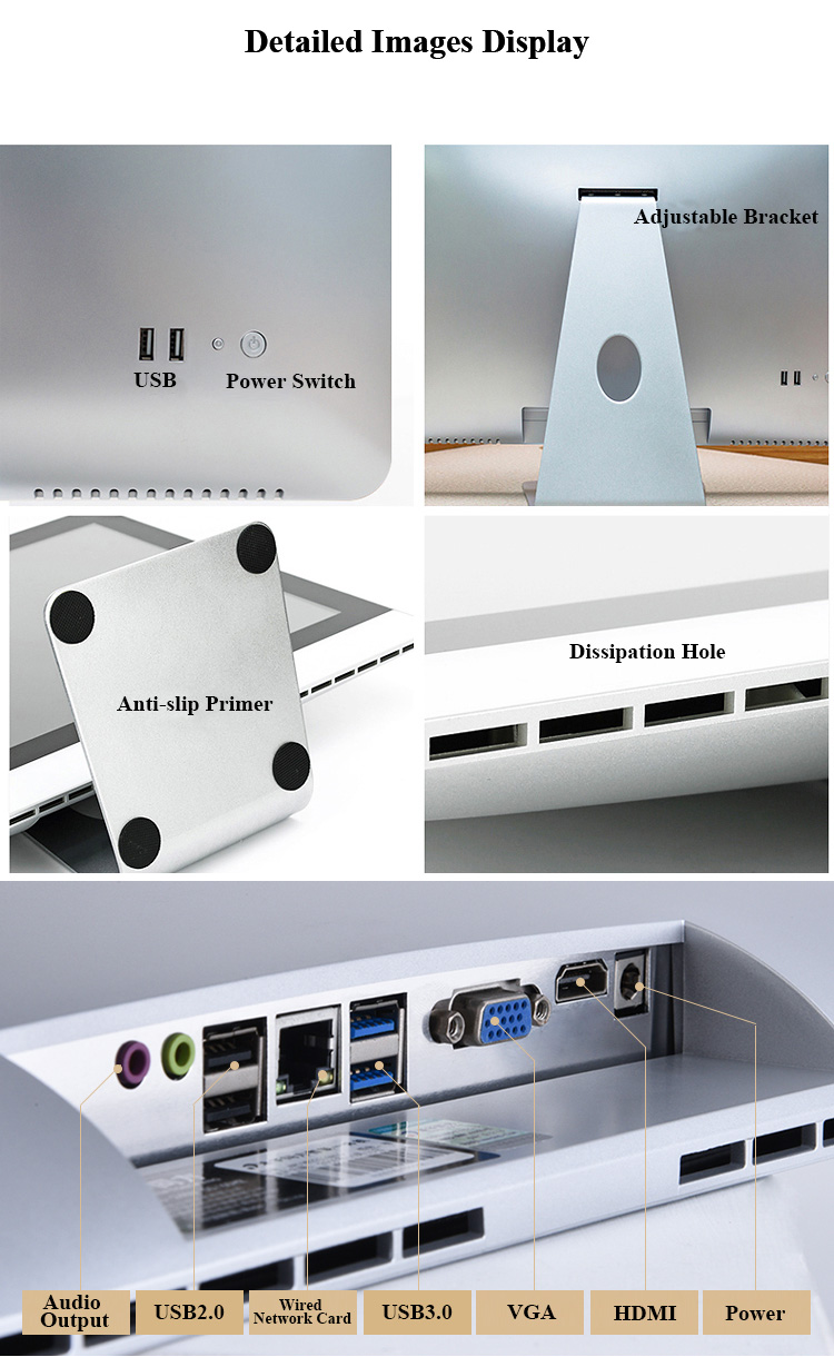 18.5 Inch Core I3 I5 I7 Led Aio Monoblock Barebone Touch All In One Pc For Designers