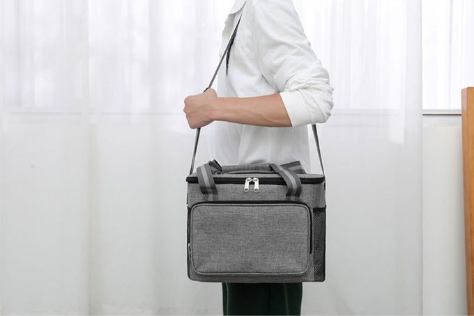 Thermal Cooler Insulation Bags For Picnic 15L Big Capacity Grey