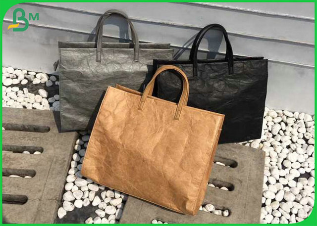 New Style Reusable And Foldable Washable Kraft Paper To Make Messenger Bag