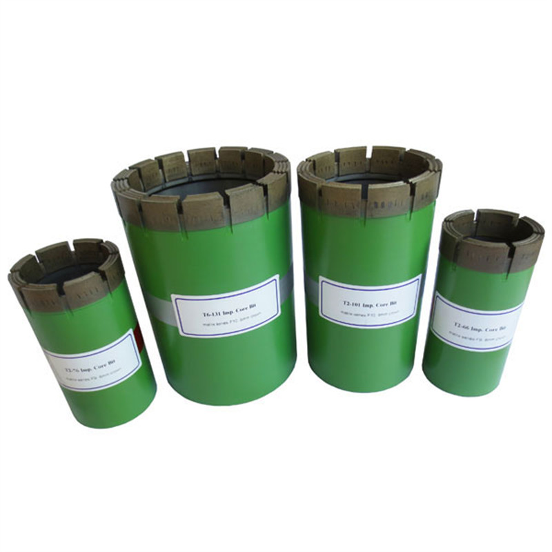 Mining Drilling Impregnated Diamond Core Bits T2-76 T6-101 For Conventional Barrels