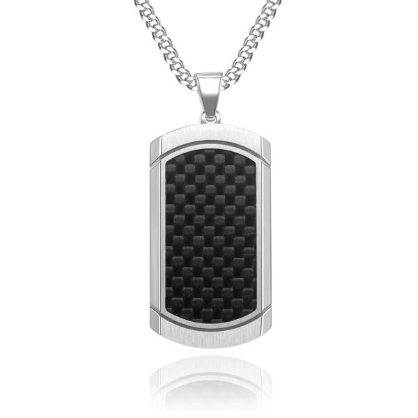 Stainless Steel Square Pendant Necklace for Men Christian Cross Pendant With