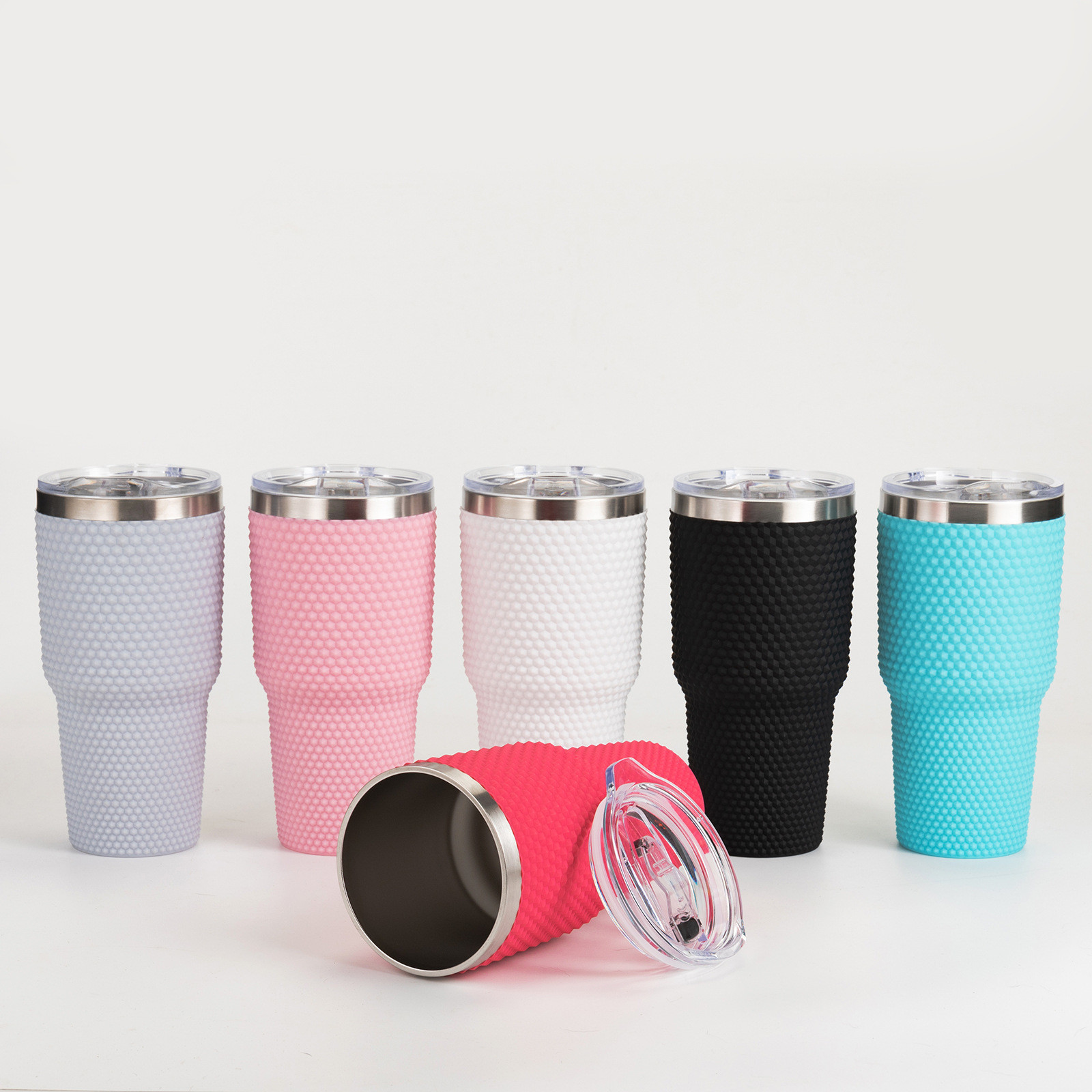Amazon 20oz Large-capacity Car Cup Double-layer Plastic Cup Inner Steel Outer Plastic Water Cup Cross-border Logo Customization