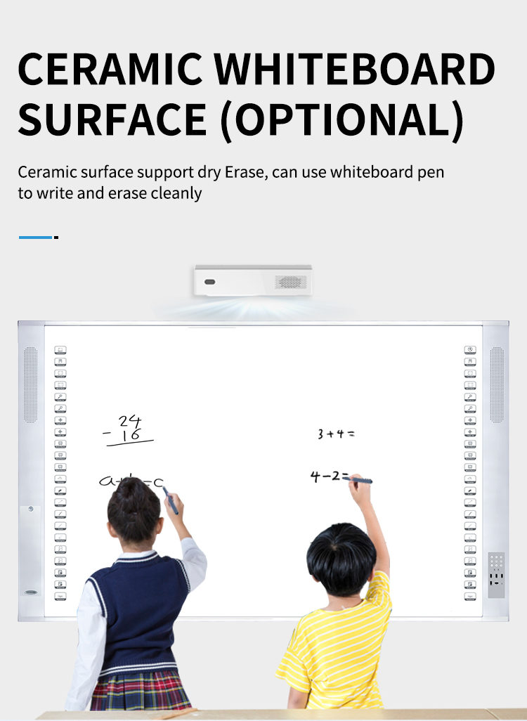 96 Inches Portable Interactive Whiteboard Smart Whiteboard With Laser Projector