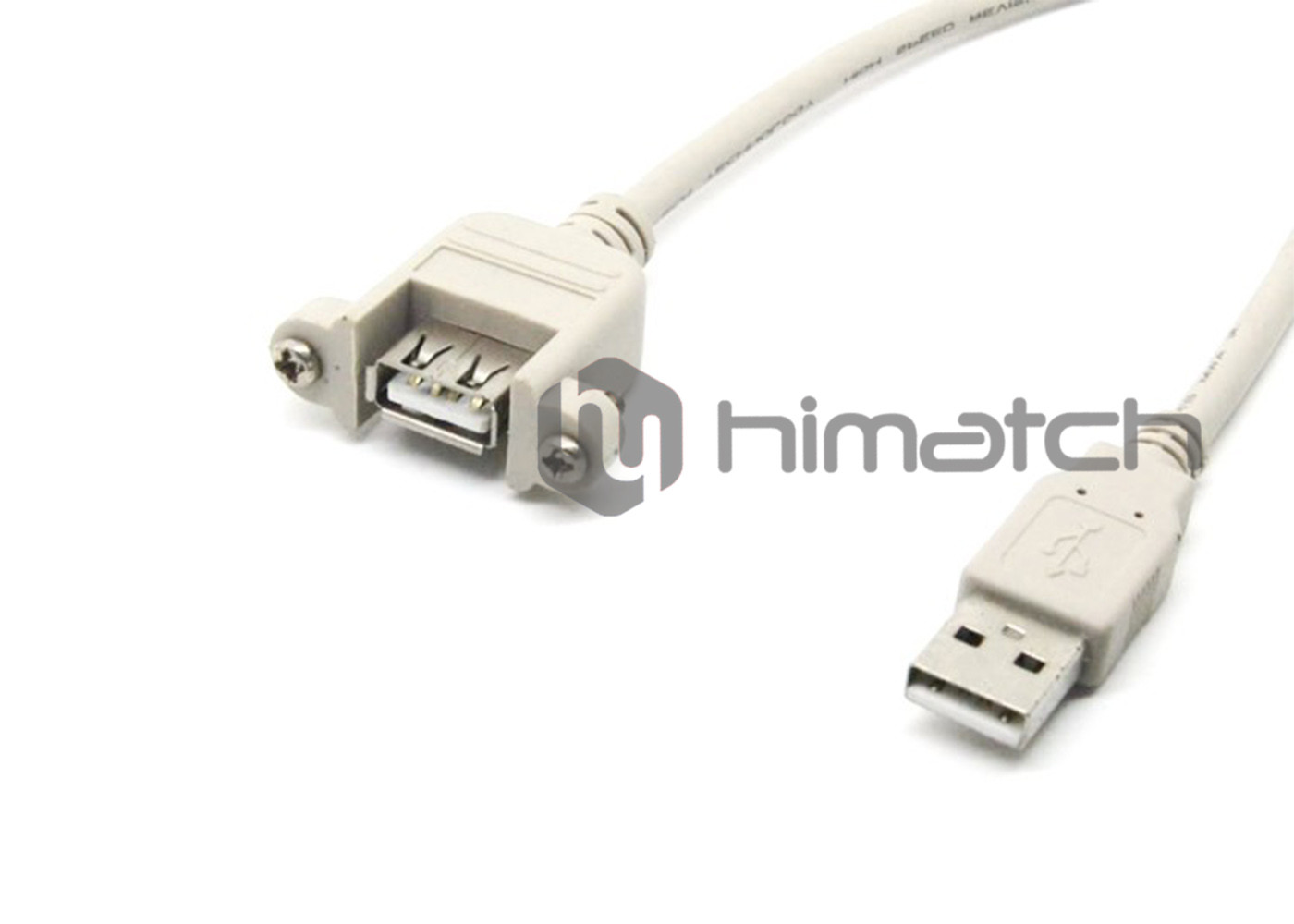 30V High Speed USB 2.0 Cable / White USB Extension Cable With Panel Mount