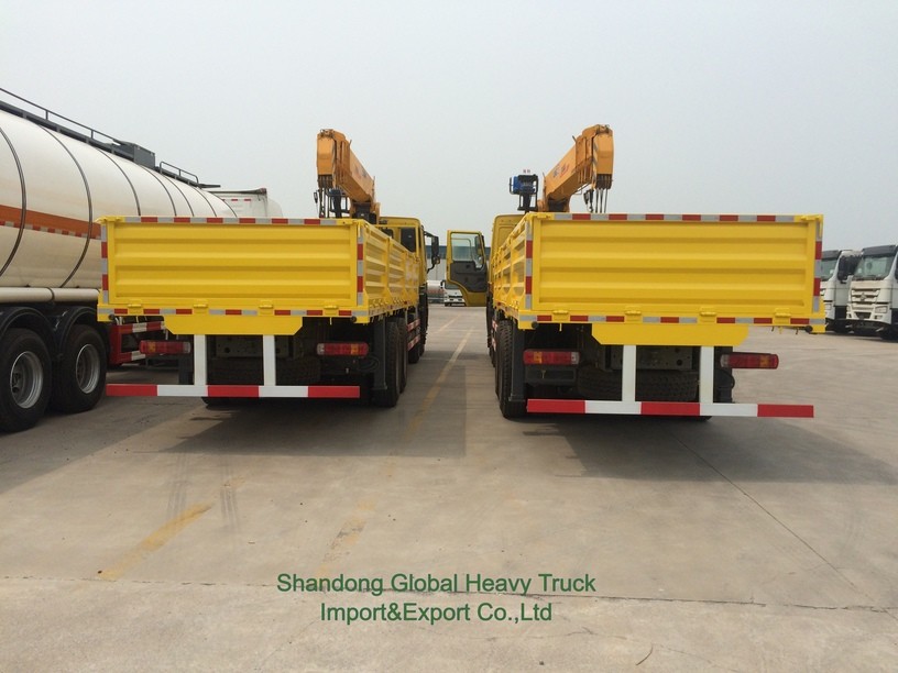Brand New 6X4 HOWO Flatbed Truck Mounted Crane Telescopic Boom Truck