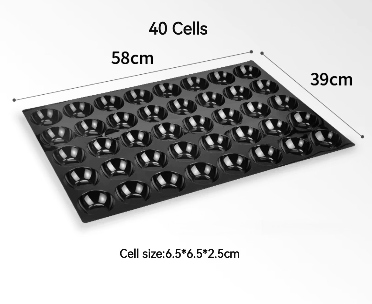 9 25 28 30 hole disposable pp black fruit tray plastic blister PET display kiwi/pitaya plastic tray for supermaket