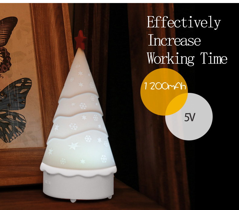 Custom Eco-friendly Christmas Tree Night Light with Touch Control and Music Function