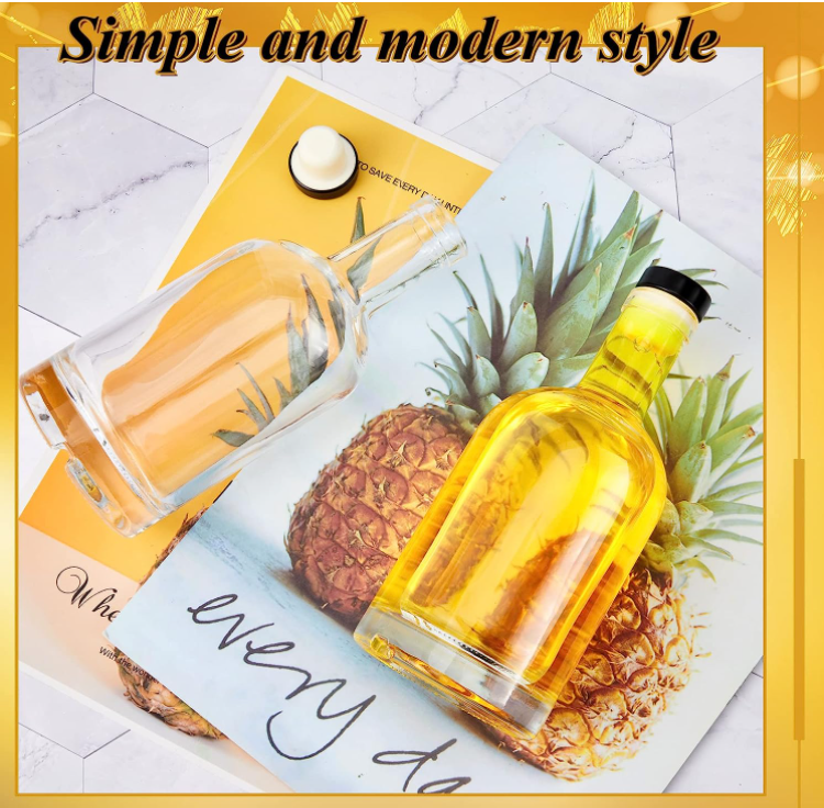 Acceptable Customer's Logo Clear Glass Bottle for Gin and Whisky 12 oz Customied Color