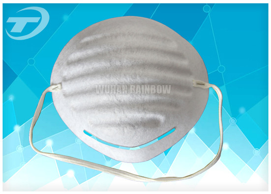 Disposable dust mask made from polyester fabric with elastic band , white or blue color
